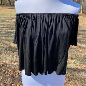 TRULY MADLY DEEPLY TOP CROP CROPPED BLACK Size S